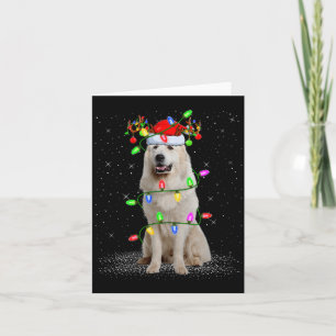 Great Pyrenees Dog Xmas Lights Santa Pet Dog Lover Card
