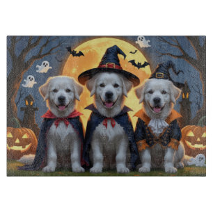 Great Pyrenees Dogs Pumpkin Halloween Funny Cutting Board