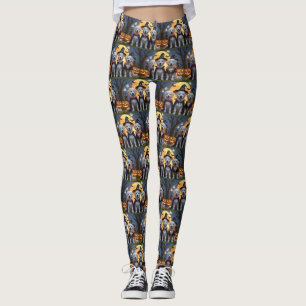 Great Pyrenees Dogs Pumpkin Halloween Funny  Leggings