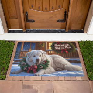 Great Pyrenees Festive Holiday Christmas Doormat