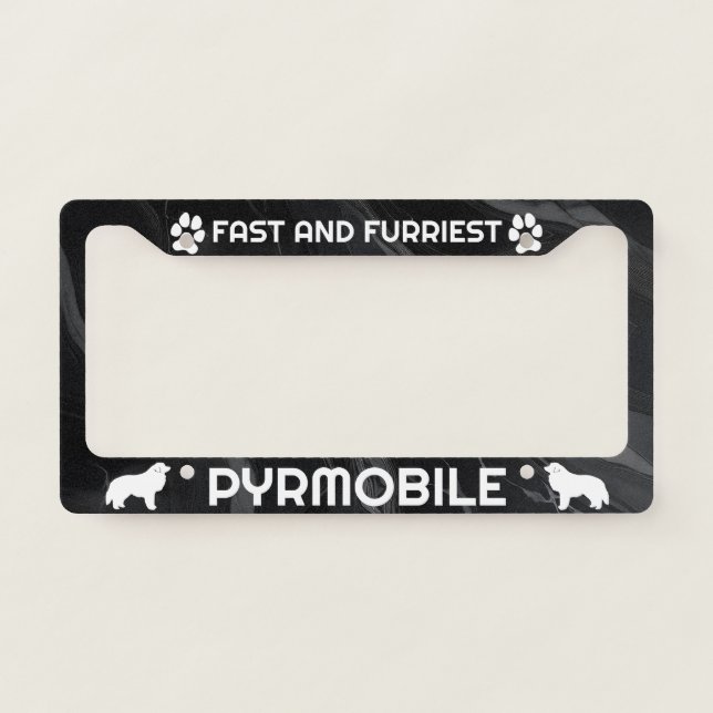 Great Pyrenees FF Pyrmobile License Plate Frame  (Front)