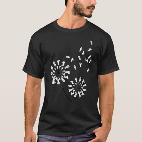 Great pyrenees Flower Fly Dandelion Funny Dog Love T_Shirt