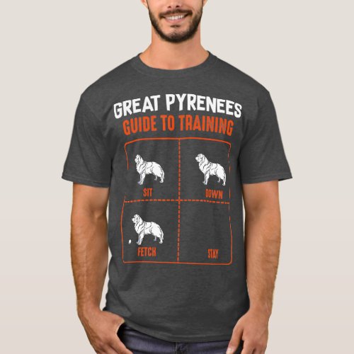 Great Pyrenees Guide To Training Funny Dog Pet T_Shirt