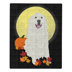 Great Pyrenees Halloween Autumn Jigsaw Puzzle