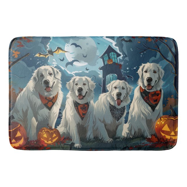 Great Pyrenees Halloween Spooky Bath Mat (Front)
