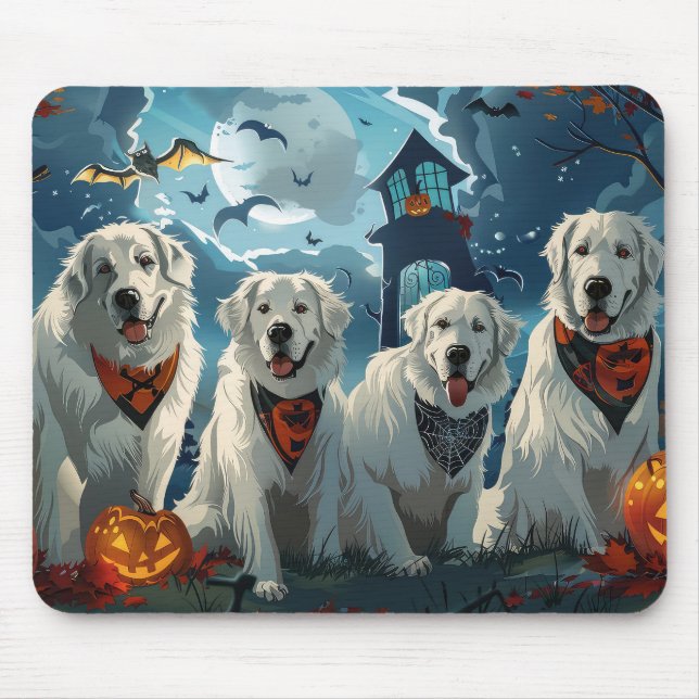 Great Pyrenees Halloween Spooky Mouse Pad (Front)