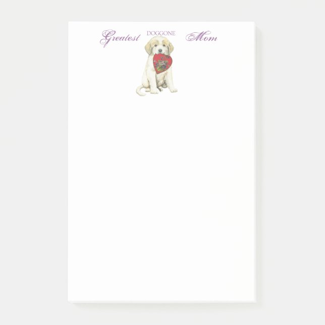 Great Pyrenees Heart Mom Post-it Notes (Front)