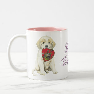 Great Pyrenees Heart Mom Two-Tone Coffee Mug
