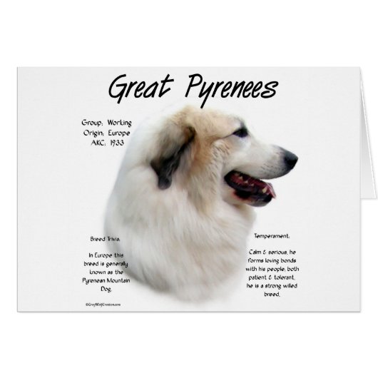 Great Pyrenees History Design Cards (Front Horizontal)