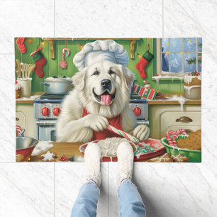 Great Pyrenees Holiday Baking: Festive Christmas Doormat