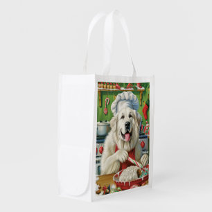 Great Pyrenees Holiday Baking: Festive Christmas Grocery Bag