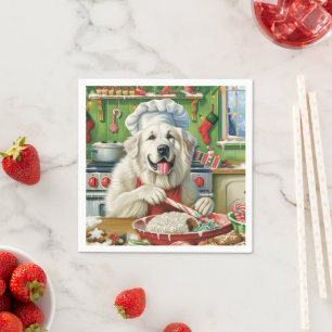 Great Pyrenees Holiday Baking: Festive Christmas Napkins