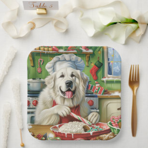 Great Pyrenees Holiday Baking: Festive Christmas Paper Plates