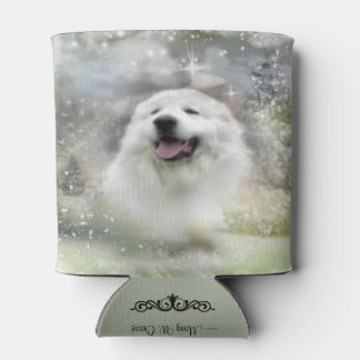 Great Pyrenees Holiday/Winter Scene Can Cooler