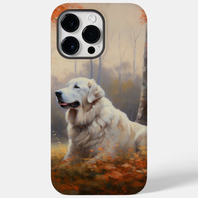 Great Pyrenees in Autumn Leaves Fall Inspire  Case-Mate iPhone Case (Back)