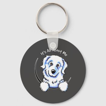 Great Pyrenees Its All About Me Keychain by offleashart at Zazzle