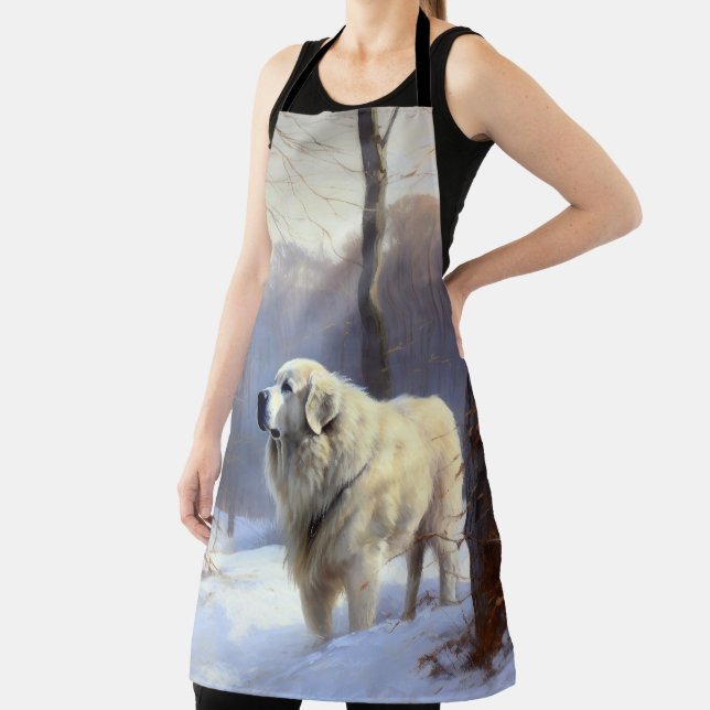 Great Pyrenees Let It Snow Christmas  Apron (Insitu)