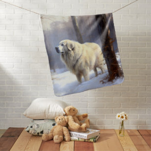 Great Pyrenees Let It Snow Christmas Baby Blanket