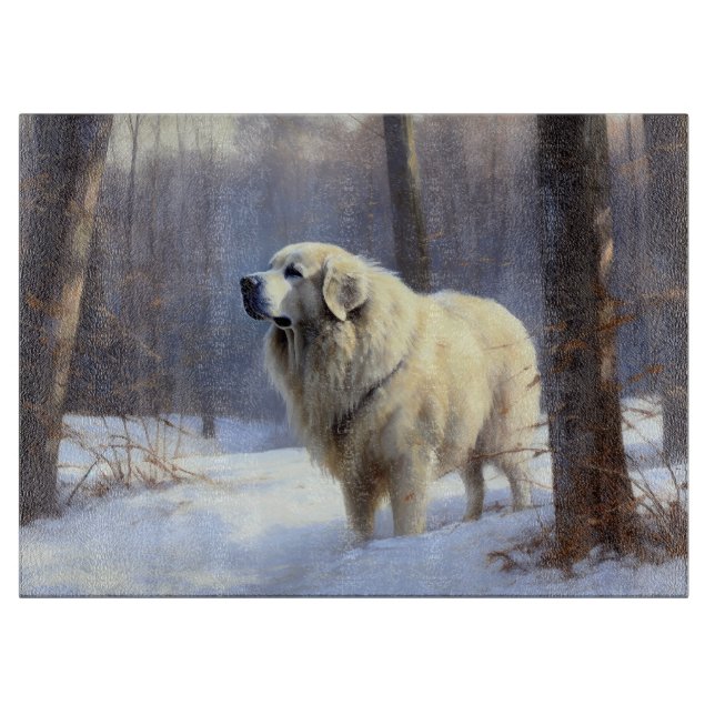 Great Pyrenees Let It Snow Christmas  Cutting Board (Front)