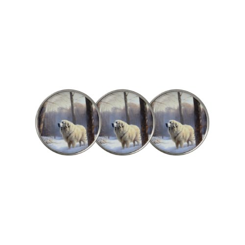 Great Pyrenees Let It Snow Christmas  Golf Ball Marker