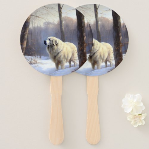 Great Pyrenees Let It Snow Christmas  Hand Fan