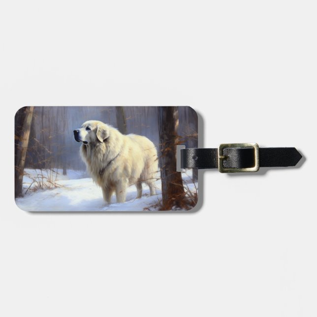 Great Pyrenees Let It Snow Christmas  Luggage Tag (Front Horizontal)