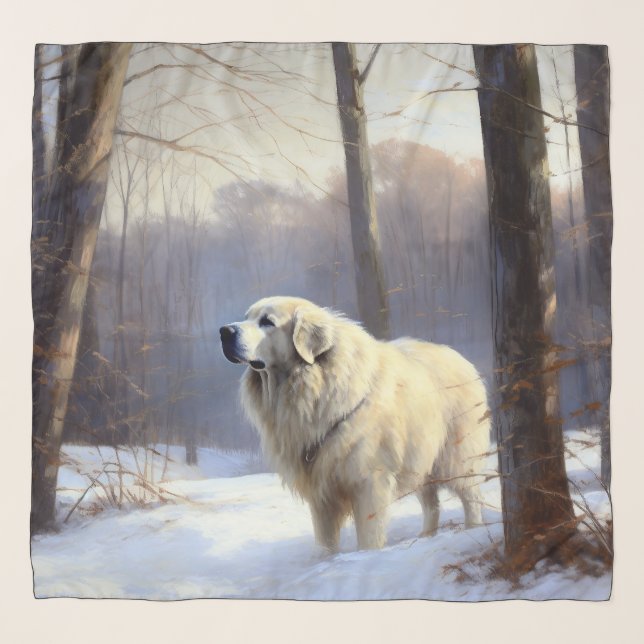 Great Pyrenees Let It Snow Christmas  Scarf (Front)