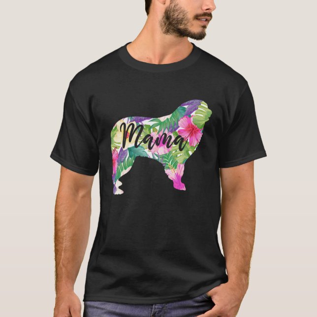 Great Pyrenees Mama Mom Flowers Mother s Day T-Shirt (Front)