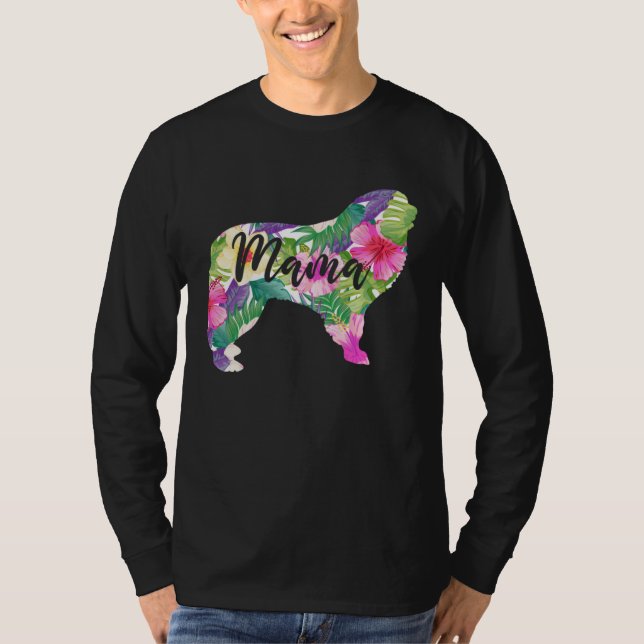 Great Pyrenees Mama Mom Flowers Mother s Day T-Shirt (Front)