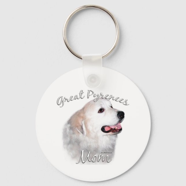 Great Pyrenees Mom 2 Keychain (Front)
