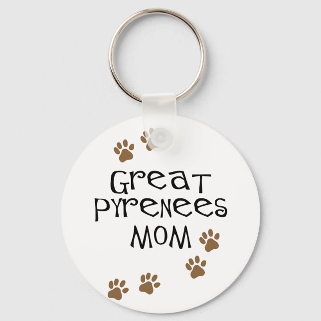 Great Pyrenees Mom Keychain (Front)