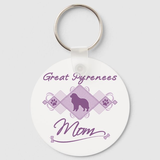 Great Pyrenees Mom Keychain (Front)