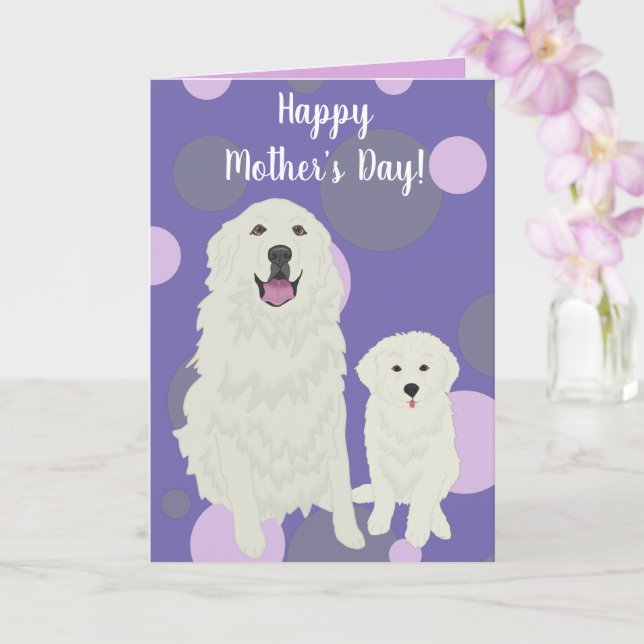 Great Pyrenees Mother’s Day  Card (Orchid)