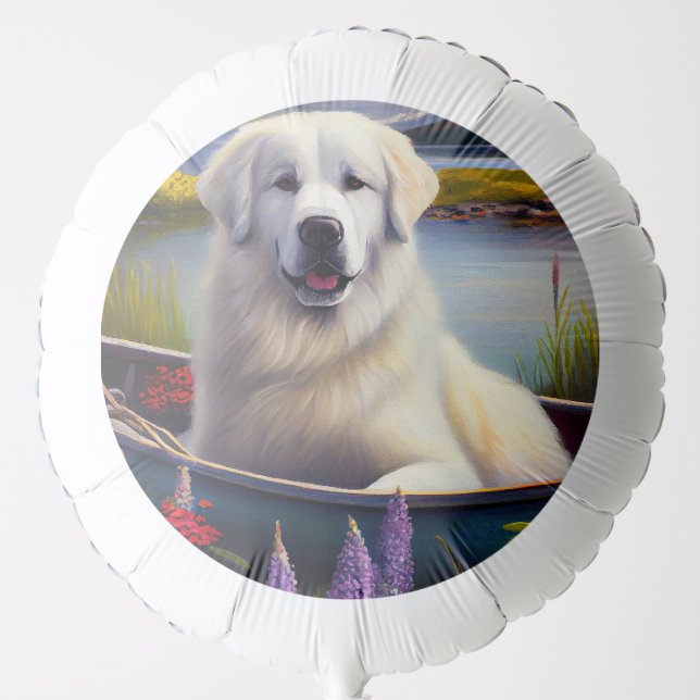 Great Pyrenees on a Paddle: A Scenic Adventure Balloon (Front)