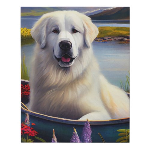 Great Pyrenees on a Paddle A Scenic Adventure Faux Canvas Print