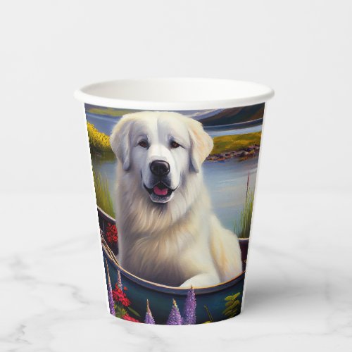 Great Pyrenees on a Paddle A Scenic Adventure Paper Cups