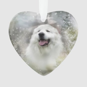 Great Pyrenees Ornament - Winter Design by steelmoment at Zazzle