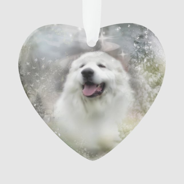 Great Pyrenees Ornament - Winter Design (Front)