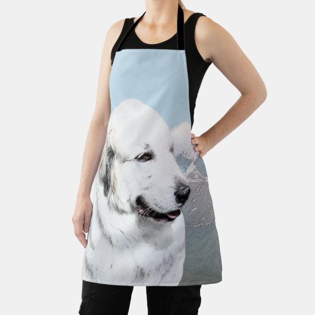Great Pyrenees Painting - Original Dog Art Apron (Insitu)