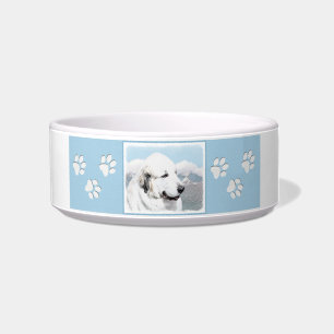 Great Pyrenees Painting - Original Dog Art Bowl