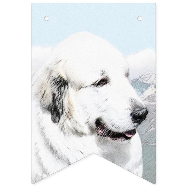 Great Pyrenees Painting - Original Dog Art Bunting Flags (First Flag)