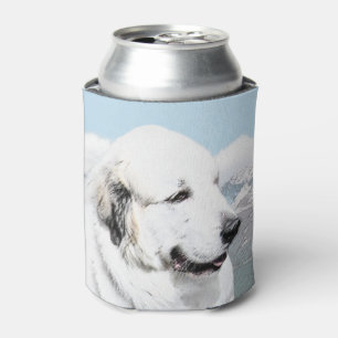 Great Pyrenees Painting - Original Dog Art Can Cooler