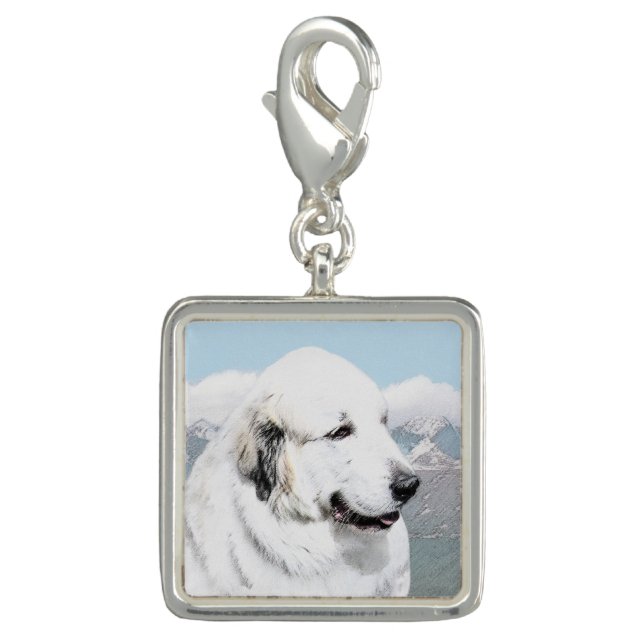 Great Pyrenees Painting - Original Dog Art Charm (Front)