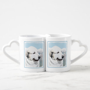 Great Pyrenees Painting - Original Dog Art Coffee Mug Set