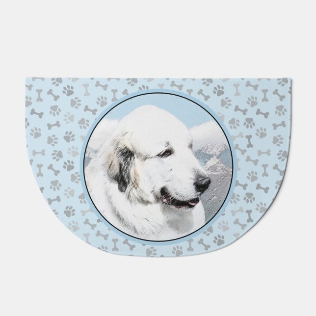 Great Pyrenees Painting - Original Dog Art Doormat (Front)