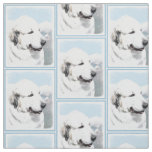 Great Pyrenees Painting - Original Dog Art Fabric