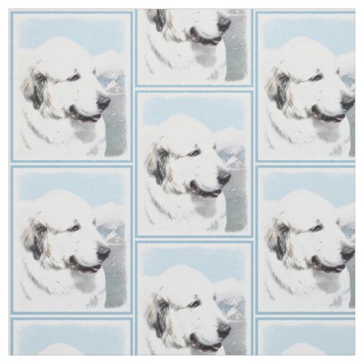 Great Pyrenees Painting - Original Dog Art Fabric