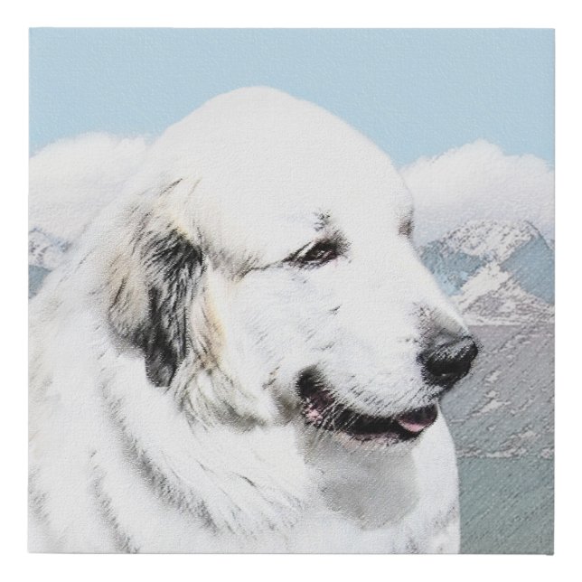Great Pyrenees Painting - Original Dog Art Faux Canvas Print (Front)
