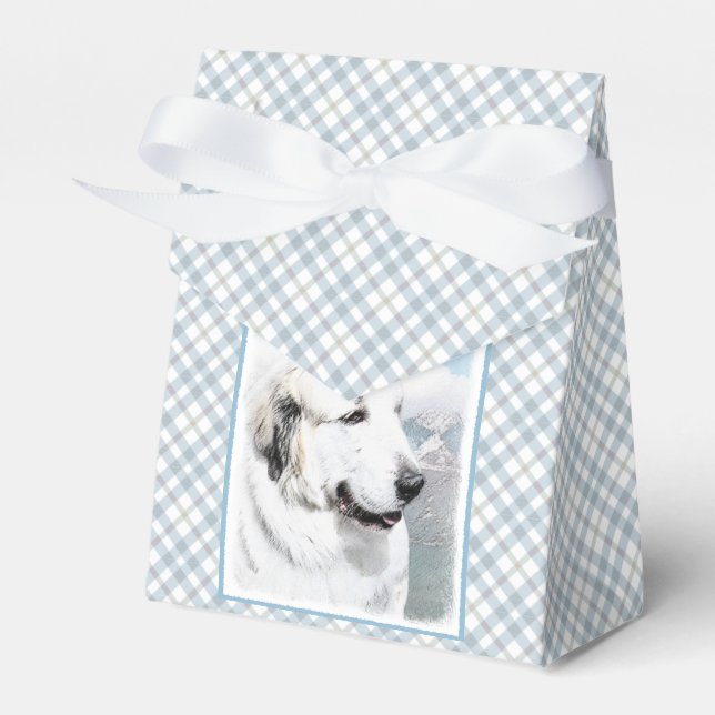 Great Pyrenees Painting - Original Dog Art Favor Boxes (Front Side)