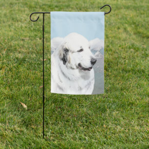 Great Pyrenees Painting - Original Dog Art Garden Flag